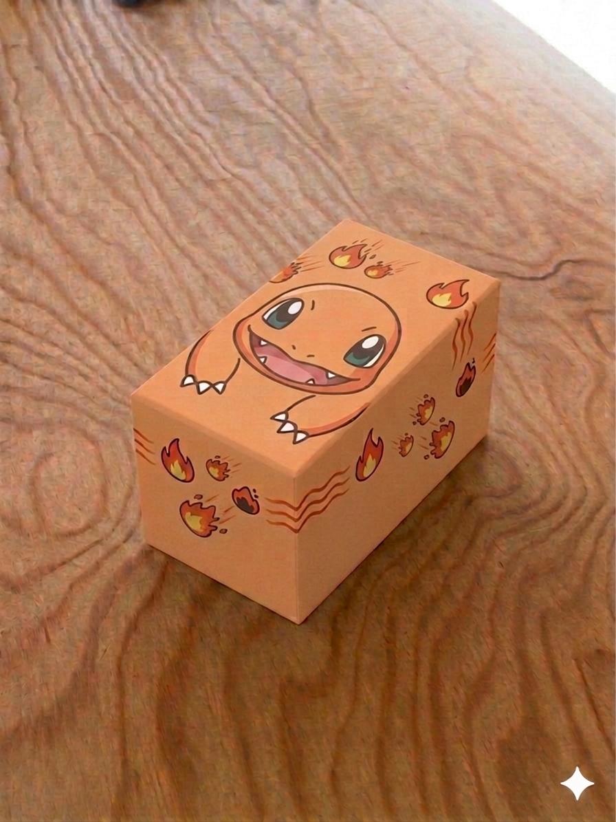 Mystery Box Pokémon 40+1 Set Premium: scatola regalo rigida arancione a tema Charmander con 40 carte originali italiane senza doppioni, 1 carta Ultra Rara e 100 bustine protettive Atomic