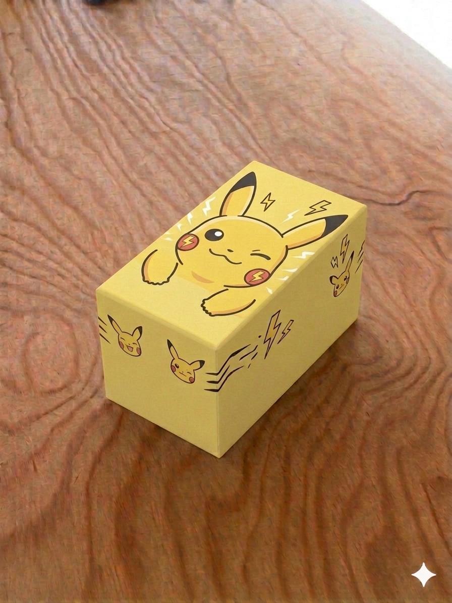 Mystery Box Pokémon 150+2 Set Collezione: grande box regalo giallo Pikachu con 150 carte Pokémon originali italiane, 2 carte rare in omaggio e 100 bustine protettive Atomic